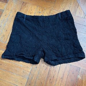 Girls XL Black Flower Laced Stretchy Shorts